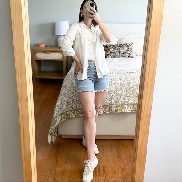Madewell Tops - Madewell Drapey Oversized Boyshirt in Pure White